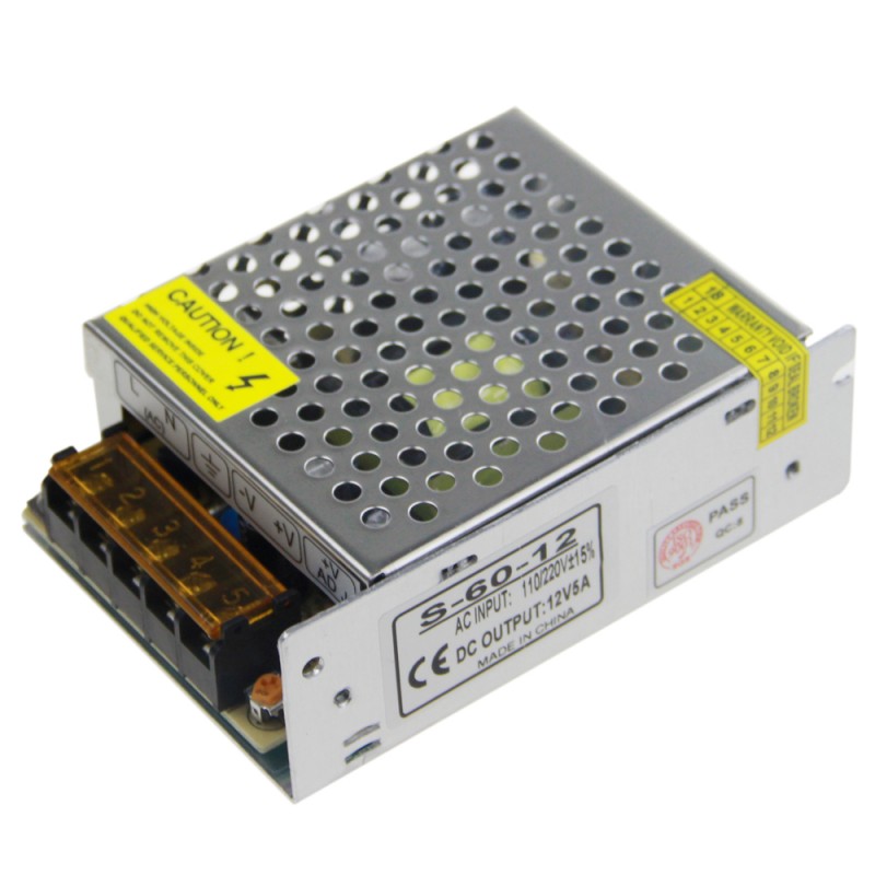 12V 5A 60W Power Supply Adapter Universal Regulated